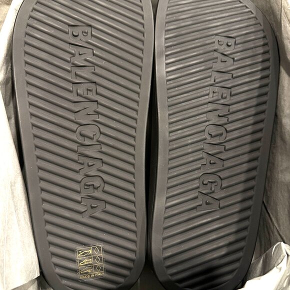 BALENCIAGA MONOSLIDE Sandals Mono Slides Rubber Pool Mules Shoes Black - Picture 14 of 16